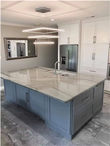 Brazil Calacatta Latte Quartzite White Polished Wall Slabs