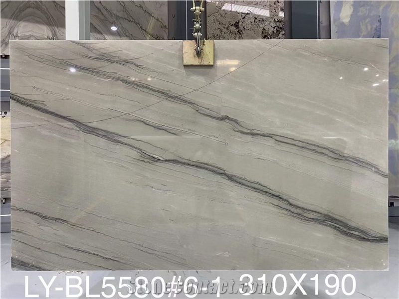Brazil Calacatta Latte Quartzite White Polished Wall Slabs