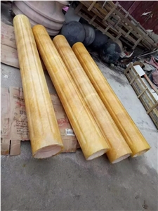 China Rosin Jade Onyx Yellow Polished Naturl Stone Column