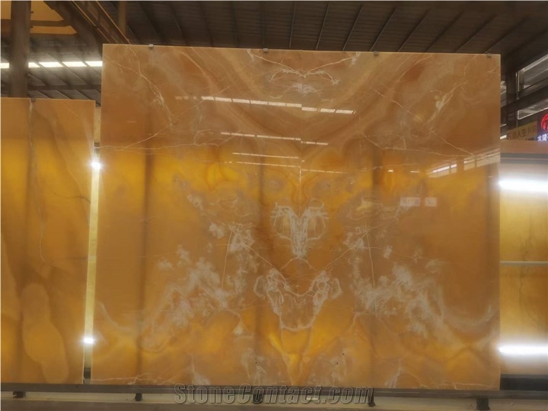 China Rosin Jade Onyx Yellow Polished Naturl Stone Column
