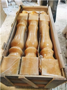 China Rosin Jade Onyx Yellow Polished Stone Balustrades