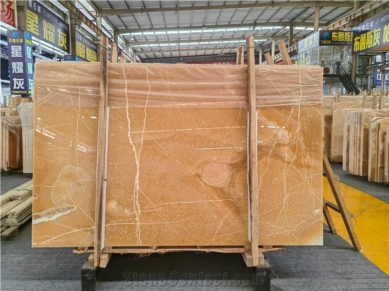 China Rosin Jade Onyx Yellow Polished Stone Balustrades
