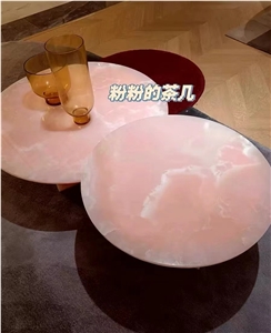 Iran Pink Onyx Polished Bar Countertops