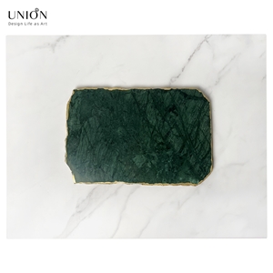 UNION DECO Golden Edges Marble Tray With Best Price