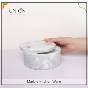 UNION DECO Natural Marble Sersoning Jar For Salt, Sugar