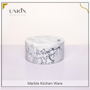 UNION DECO Natural Marble Sersoning Jar For Salt, Sugar