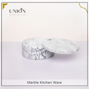 UNION DECO Natural Marble Sersoning Jar For Salt, Sugar