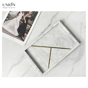 UNION DECO Natural Marble Tray, Trays, Serving Tray