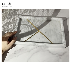 UNION DECO Natural Marble Tray, Trays, Serving Tray