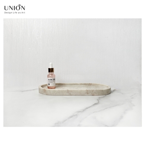UNION DECO Oval Decorative Tray Vanity Tray For Nightstand