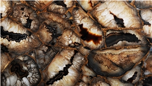 Agate Atena Gold Semiprecious Stone Backlit Panels