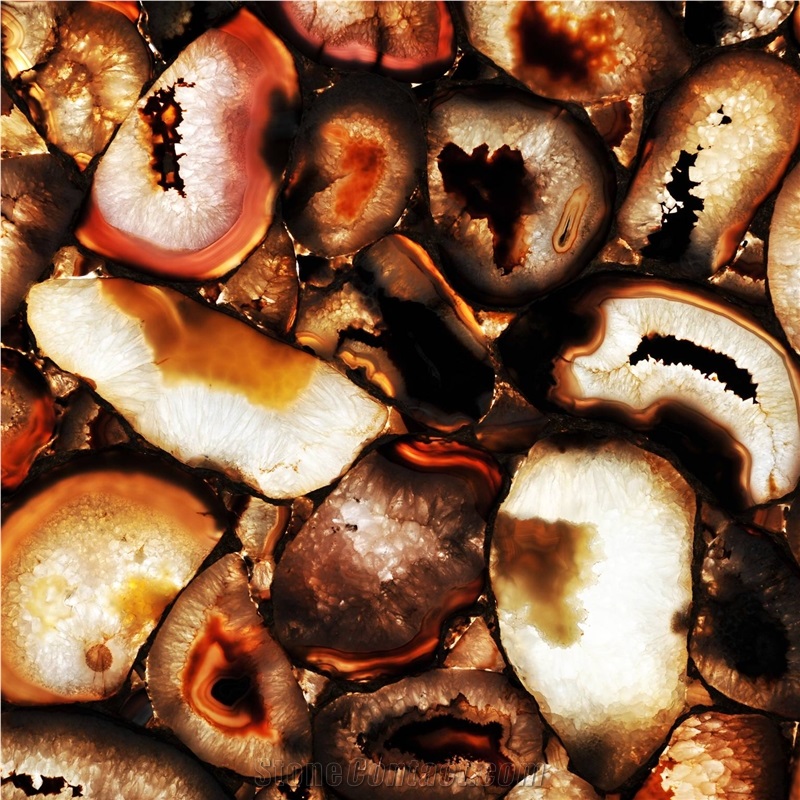 Agate Atena Gold Semiprecious Stone Backlit Panels