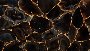 Agate Black Diamond Semiprecious Stone