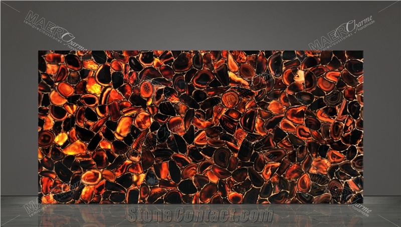 Agate Black Diamond Semiprecious Stone