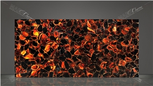 Agate Black Diamond Semiprecious Stone