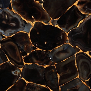 Agate Black Diamond Semiprecious Stone