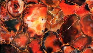 Agate Cezanne With Gold - Backlit Semiprecious Stone