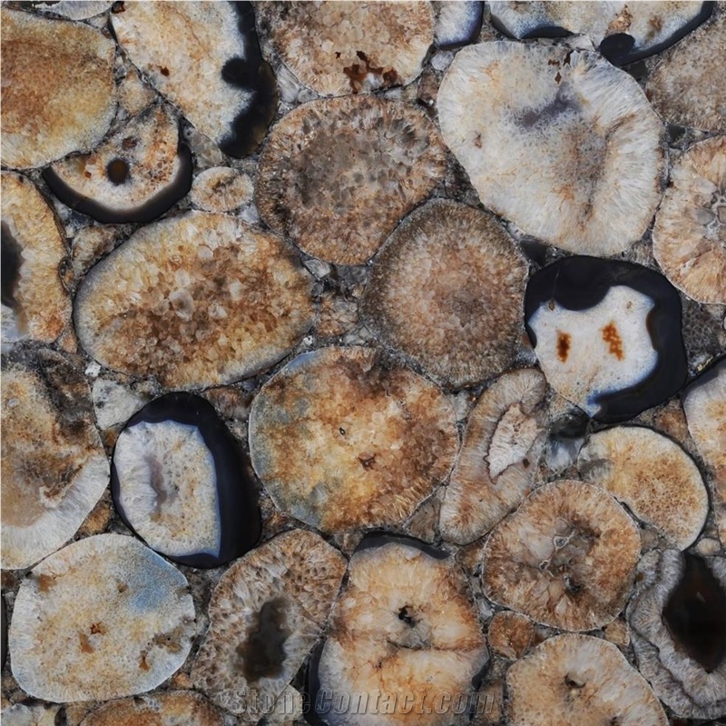 Agate Chocolate Semiprecious Stone Slabs