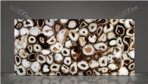Agate Grey Giant Semiprecious Stone - Backlit