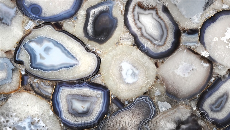 Agate Grey Giant Semiprecious Stone Slabs