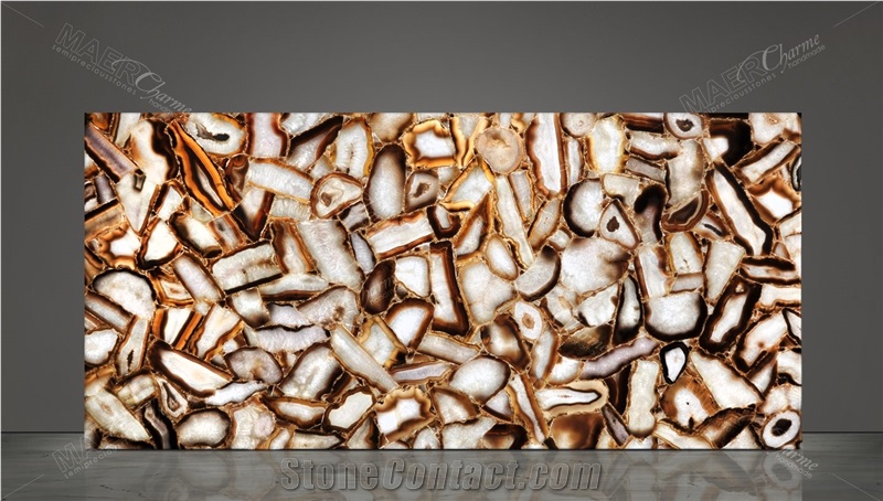 Agate Grey Iregular Shapes - Backlit Semiprecious Stone