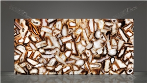 Agate Grey Iregular Shapes - Backlit Semiprecious Stone Agate Grey Iregular Shapes - Backlit Semiprecious Stone