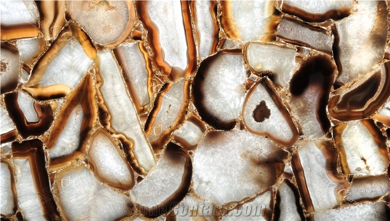 Agate Grey Iregular Shapes - Backlit Semiprecious Stone