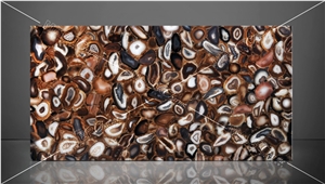 Agate Grey Semiprecious Stone - Backlit