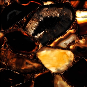 Agate Umbra Semiprecious Stone Backlit Panels