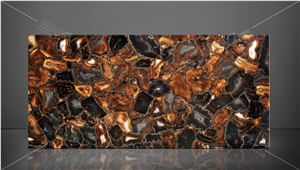 Agatona Natural Crust With Silver Semiprecious Stone