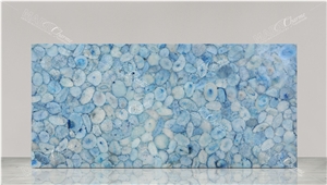 Blue Agate Light Semiprecious Stone