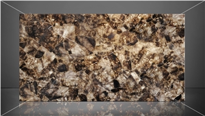 Dark Smoky Quartz Semiprecious Stone Slabs