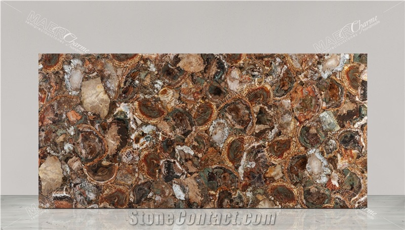 Petrified Wood Green Semiprecious Stone Slabs