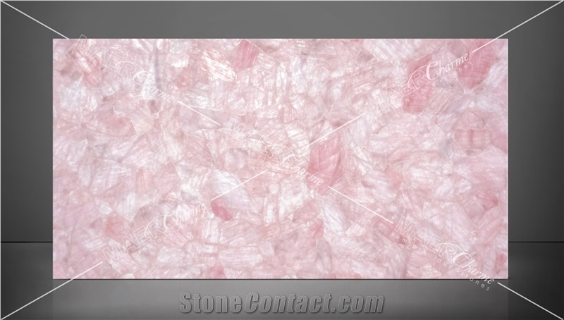 Pink Quartz Semiprecious Stone Slabs