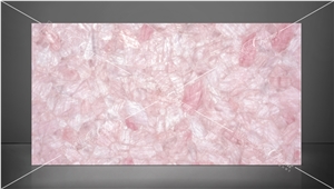 Pink Quartz Semiprecious Stone Slabs