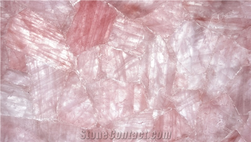 Pink Quartz Semiprecious Stone Slabs