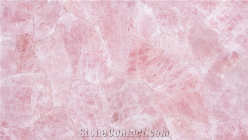 Pink Quartz Semiprecious Stone Slabs