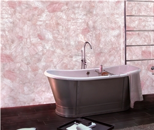 Pink Quartz Semiprecious Stone Slabs