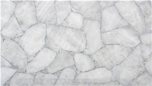 Quartz White With Silver Semiprecious Stone