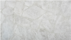 White Quartz Semiprecious Stone Slabs