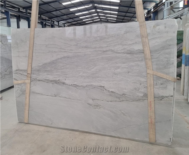 Silver Moon Quartzite Slabs, White Santorini Quartzite