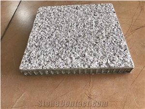 Bush Hammered Jilin White Granite Honeycomb Backed Panels