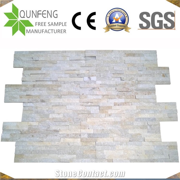 China Beige Culture Stone Quartzite Wall Cladding Panels
