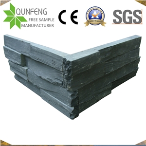 China Z Shape Dark Grey/Black Cladding Wall Slate Stone