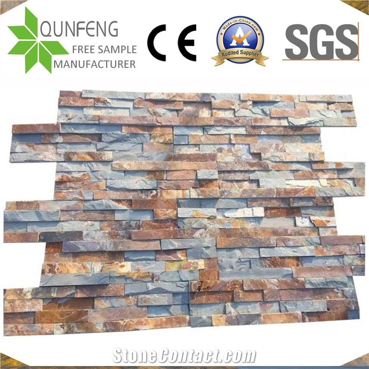 High Quality Brown Rusty Slate Stacked Stone For Ledger
