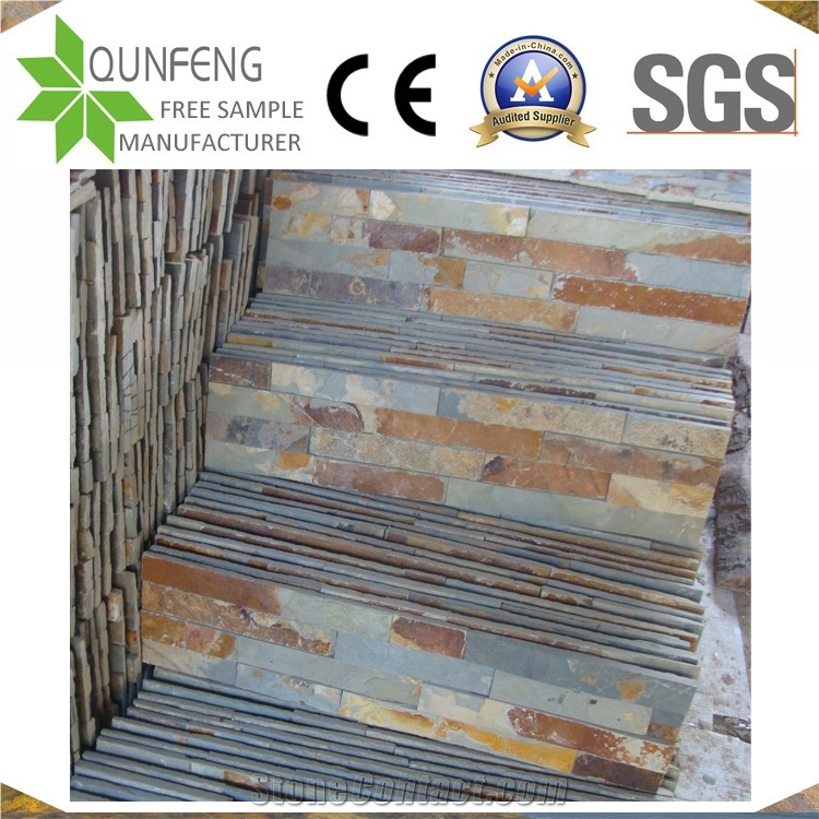 High Quality Brown Rusty Slate Stacked Stone For Ledger