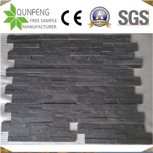 Z Shape Black Slate Wall Cladding Stone For Thin Veneer