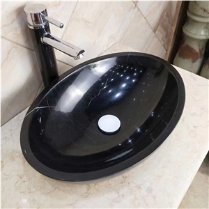 Best Price Marquina Natural Stone Black Wash Sink