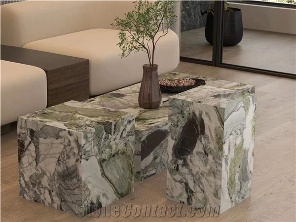 Natural Stone Ice Jade Marble Tiles  For Villa Decoration