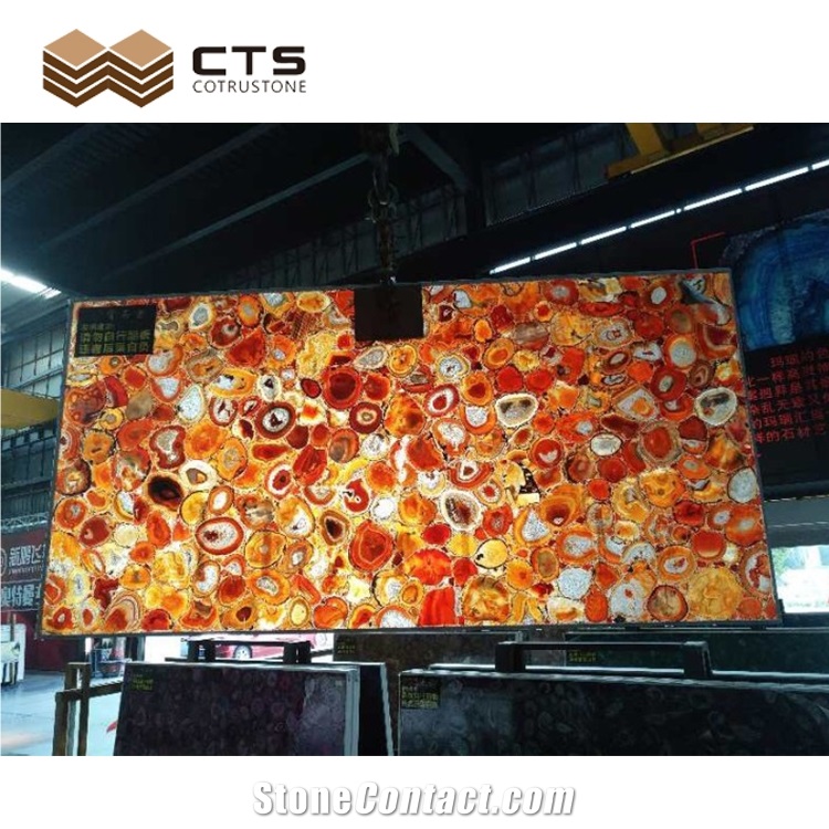 Agate Luxury Stone High-End Wall Decoration Semiprecious